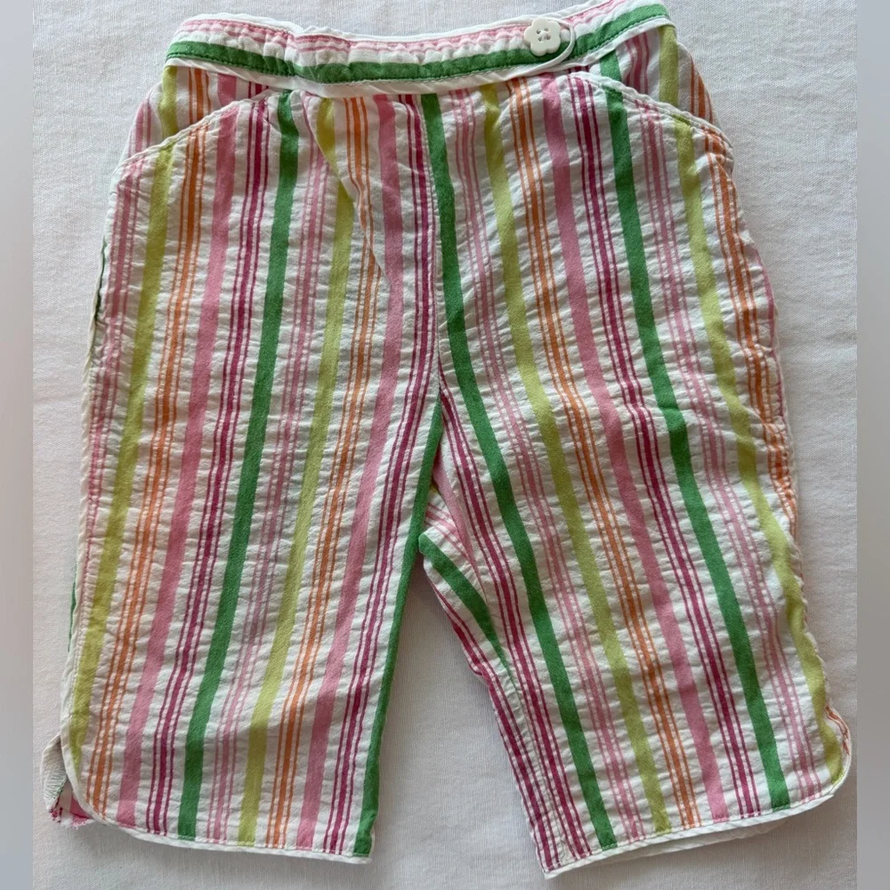 Gymboree Spring Fun Sweet Lollipop Tee and Seersucker Cropped Pants 12-18 mos